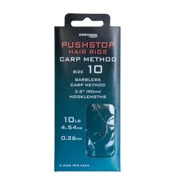 Drennan Pushstop Hair Rigs Carp Method Barbless 9cm
