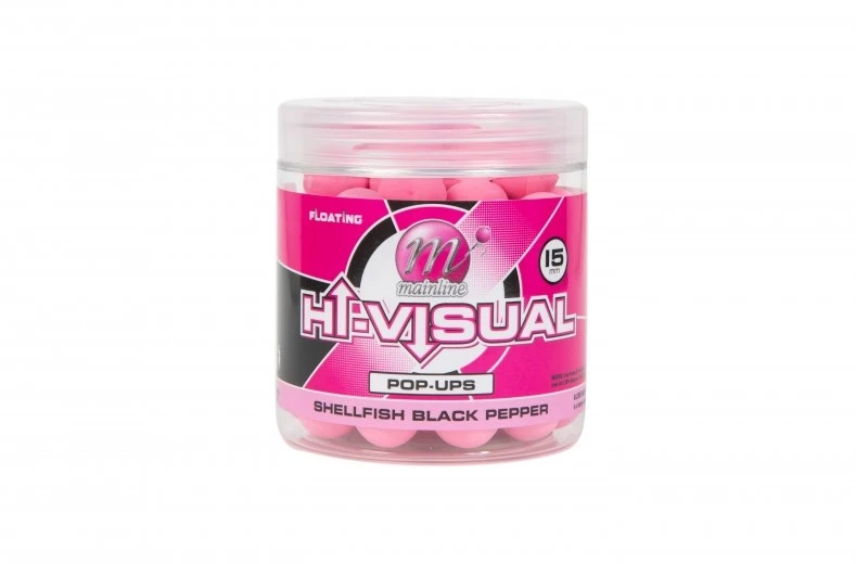 Mainline HI Pop-ups Shellfish Black Pepper 15mm/250ml 1 Mainline HI Pop-ups Shellfish Black Pepper 15mm/250ml