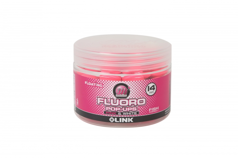 Mainline Fluoro Pop-ups Pink&White Link 14mm 1 Mainline Fluoro Pop-ups Pink&White Link 14mm